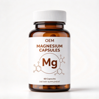 Capsules de magnésium OEM/ODM, 60 unités, complément alimentaire pour la santé des muscles, des nerfs et des os, vente en gros, emballage en vrac