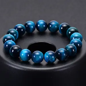 Natural Stone Sky Blue Tiger Eye Bracelet Tiger Eye Beads Bracelet