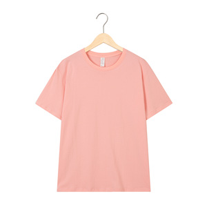 205g verano algodón manga corta personalizado hombres color sólido suelto cuello redondo gran tamaño hombres camiseta base al por mayor - Product Image 3