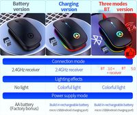 Kablosuz fare BT RGB şarj edilebilir fare kablosuz bilgisayar sessiz fare LED arkadan aydınlatmalı ergonomik oyun dizüstü için fare PC