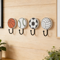 Porte-manteau mural en bois pour club de football, décoration sportive, esprit d'équipe, support pour équipement d'entraînement professionnel, fixation murale