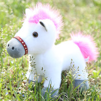 Peluche Cheval Blanc Créative Articulée Super Douce avec Doublure en Maille, Lavable, Technique de Confection, Poupée Animal du Zodiaque
