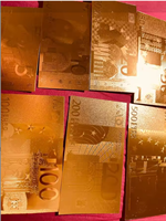 Billet de banque européen 3D en métal plaqué or, jouet fantaisie pour collection ou cadeau, EURO 5 10 20 50 100 200 500, film PET métallisé