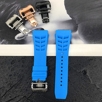 Bracelet de montre en caoutchouc pour hommes, 25mm, rouge, noir, vert, gris, bleu, jaune, Orange, pour richard-mille RM53/055/011, bracelet de montre en Silicone