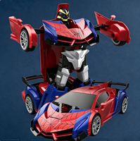 Coche Robot Transformable RC 2.4GHz 1:18, Transformación con una Sola Tecla, 360 °   Auto de Juguete para Niños con Rotación Automática y HD 1080P