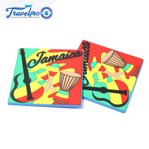 Posavasos de Goma Personalizados con Logotipo de Viaje al por Mayor, Posavasos Cuadrados para Cerveza con Logotipo de Jamaica, Tapete para Vasos de PVC Suave - Product Image 1