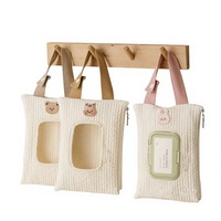 Porte-lingettes suspendu portable pour sacs à couches de bébé, pochette pour lingettes humides de voyage, étui à mouchoirs réutilisable pour poussette, voiture et crèche