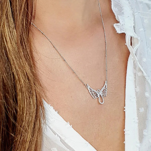 Collana con ali d'angelo per donna, collana con ciondolo creativo alla moda, accessori di gioielleria versatili - Product Image 3