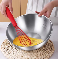 Ensemble de bols mélangeurs en acier inoxydable avec marques de mesure, durables, polis, modernes et minimalistes, pour salades, restaurants et cuisines