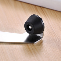Butée de porte en acier inoxydable, butée de porte en caoutchouc anti-collision pour salle de bain et hôtel