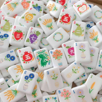 Jeu de Mahjong américain en acrylique à motif moulin à vent mignon, 160 pièces, base blanche, pour divertissement à domicile pour adultes