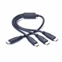 Câble répartiteur USB C mâle vers 3x USB C mâle 30 cm |   Câble de charge multiple 15W 5V 3A |   Synchronisation des données pour 3 appareils |   OEM