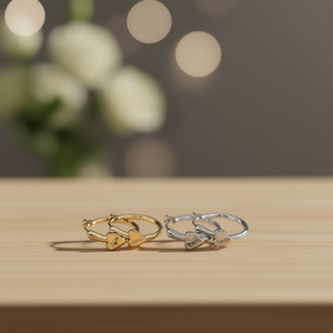 Orecchini a Cerchio a Forma di Cuore E2057, Placcati in Oro, in Lega di Zinco con Incisione 'Love', Regalo Romantico Unisex - Product Image 2