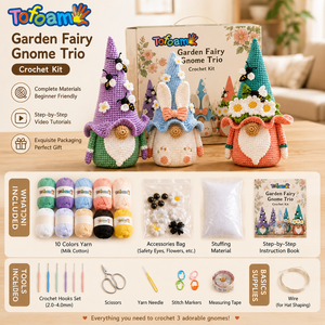 TOFOAM - Kit <span class=keywords><strong>de</strong></span> Ganchillo para Hacer Gnomos <span class=keywords><strong>de</strong></span> Jardín Personalizados, Juego <span class=keywords><strong>de</strong></span> <span class=keywords><strong>Muñecos</strong></span> <span class=keywords><strong>Amigurumi</strong></span> Hechos <span class=keywords><strong>a</strong></span> Mano - Product Image 5