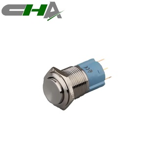 Cha 8 mét 16 Mét kim loại Vòng chuông cửa đẩy Botton nút trên Off chuyển đổi mini 220 Volt trắng với LED và không có Led - Product Image 2