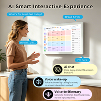 شاشة رقمية 15.6 بوصة IPS FHD بنظام أندرويد 15.0 واي فاي مع تقويم وطقس، معالج MT6769 ثماني النواة، ذاكرة 3+32 جيجابايت، شاشة عرض بشعار مخصص للمكتب