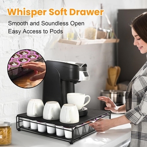 Tiroir de rangement pour dosettes K-Cup avec 36 compartiments - Étagère en maille métallique pour dosettes de café, idéal pour la maison ou le coin café du bureau - Product Image 3