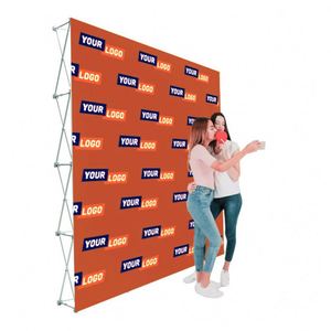 Portable Reusable Pop-Up Tension Fabric Display Backdrop Stand <b>Wall</b> Pull-Up Aluminum Standing Advertising Exhibitions Promotion - Product Image 2