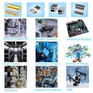 Разъем GLGNET CAT6 POE, позолоченный, RJ45 8P8C, 1 порт, экранированный, модульный, для печатных плат, со светодиодом, Fast Ethernet 10/100 Мбит/с, для промышленного применения - Product Image 5