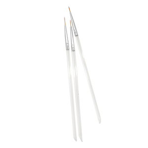 Ensemble de pinceaux à ongles en plastique transparent avec manche, logo personnalisé, pinceaux fins pour la peinture au gel, pour salon de manucure - Product Image 3
