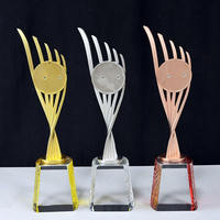 Trophées en cristal noir personnalisés par le fabricant, trophées en cristal vierges à assembler