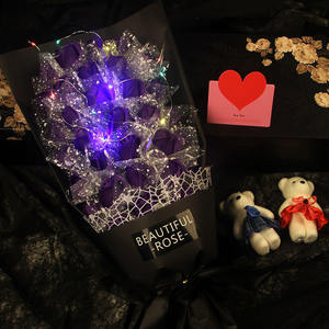 Valentine's Day birthday <b>Gift</b> colorful light soap flower 33 rose bouquet Soap flower <b>gift</b> <b>Box</b> simulation rose creativity - Product Image 5