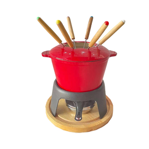 2022 gros émail chocolat petit <span class=keywords><strong>fromage</strong></span> <span class=keywords><strong>fondue</strong></span> Pot ensemble et 6 fourchettes à <span class=keywords><strong>fondue</strong></span> populaire - Product Image 1