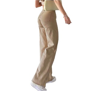 Nouveau <span class=keywords><strong>Jean</strong></span> Uni <span class=keywords><strong>Femme</strong></span> 2026 Style Européen et Américain, <span class=keywords><strong>Taille</strong></span> <span class=keywords><strong>Haute</strong></span>, Coupe Droite, Ample et Fluide, Décontracté, Pantalon Long - Product Image 5