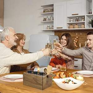 Organizador de Cubiertos de Madera de Acacia con Práctico Mango Plegable, 4 Compartimentos Profundos, para Cocina - Product Image 6