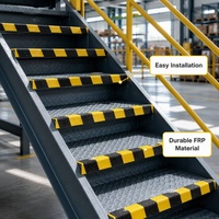 Couvre- marches d'escalier en FRP/GRP extrudé, antidérapant, anti-corrosion, pour usage industriel extérieur, surface supérieure sablée, découpe possible