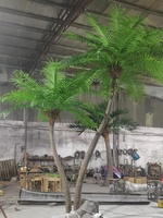 Feuilles de faux palmier tropicales réalistes grands cocotiers incurvés artificiels à vendre pour le centre commercial d'hôtel