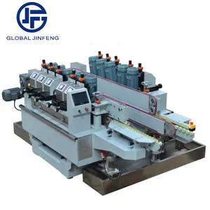 Small Size Double Edger Machine Round Edge 2 Side 20 Motors Edging Polishing Grinding Machine Glass PLC Control For Glass