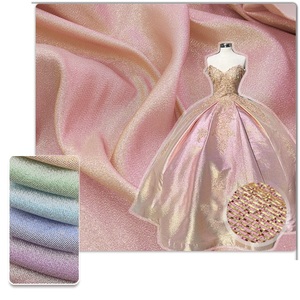 Kain Jacquard Lame Lurex Berkualitas Baik <span class=keywords><strong>2</strong></span> Warna Benang Metalik Berwarna untuk Pakaian Tas Gaun Malam Aksesoris Gaun - Product Image 1