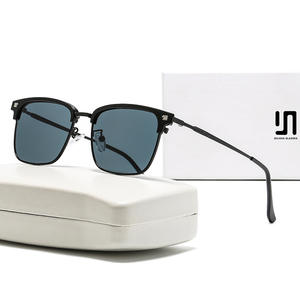 Nouvelles lunettes de soleil métalliques pour hommes, monture carrée noire, protection UV400, lunettes de conduite, type 3, pare-soleil, numéro de pièce 1061 - Product Image 4