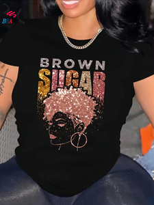 Camiseta de Manga Corta Estampada de Estilo Retro, Informal y a la Moda para Mujer, Venta al Por Mayor de Fábrica, Alta Calidad, Popular en Otoño - Product Image 6