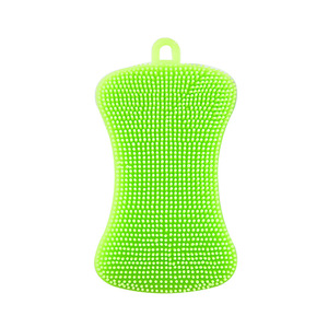 Nouveau design de brosse de nettoyage de cuisine en éponge de silicone réutilisable de qualité alimentaire résistante à la chaleur et sans BPA pour la vaisselle et les légumes - Product Image 2