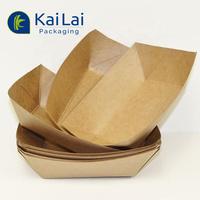 Récipient alimentaire à emporter biodégradable plateau de bateau en papier kraft pour collation