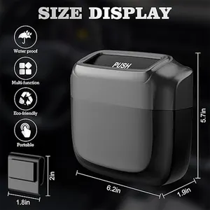 Portable Mini Garbage Bin Waterproof Car Trash Cans With Lid And Garbage Bags For Car Kitchen