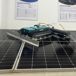LUYU Panel solar <span class=keywords><strong>Limpieza</strong></span> <span class=keywords><strong>Cepillo</strong></span> giratorio Cuadrado Robot de doble cabeza Pista de control remoto Placa de hierro galvanizado Verde - Product Image 4