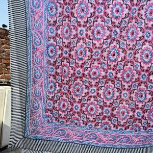 Women's Swimwear Pareos Block Printed Cotton <b>Sarongs</b> Indigo Beach <b>Sarong</b> Natural Color Indigo <b>Sarong</b> - Product Image 5