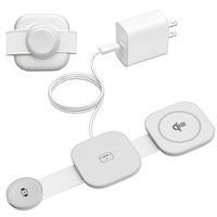 Chargeur sans fil 3 en 1 avec certificat QI2.0, design pliable, support de charge magnétique pour iPhone, AirPods et iWatch Series