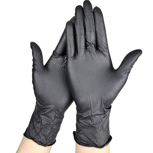 Gants en nitrile noirs Blue Guardian, jetables, sans poudre, qualité alimentaire, imperméables, texture lisse, couverture complète - Product Image 1