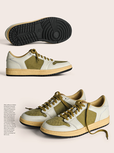 Sneakers pour hommes sur mesure en gros, en cuir véritable, style rétro, effet vieilli, respirantes, légères, faites à la main, blanches, OEM - Product Image 6