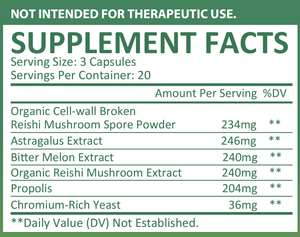 Ganoherb reishi & כמוסות מלון מרירה עם תמצית לוסידום עבור מבוגרים-3 כמוסות פעמיים ביום 2 חיי מדף שנה - Product Image 3
