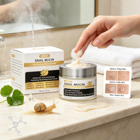 Crème hydratante pour le visage à la mucine d'escargot, marque privée, acide hyaluronique, hydratation intense, crème lissante pour le visage, personnalisable