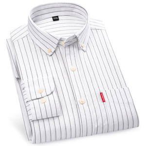 メンズ花柄ストライプオックスフォードシャツ100% コットンノンアイロンアンチピリング通気性ビジネス/カジュアルスタイル若い春オールマッチ - Product Image 5