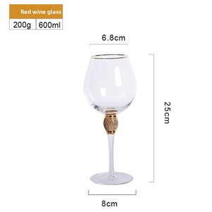 Juego de Cristalería de Cristal Elegante y Lujoso con Borde Dorado, Cristales de Estrás Deslumbrantes, Copas de Vino de Alta Calidad y Sostenibles, Precio de Fábrica - Product Image 6