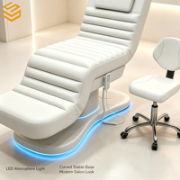 Table de massage électrique LED commerciale avec tabouret pour salon de beauté, club de spa de luxe, équipement de mobilier
