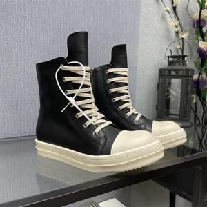 Chaussures <span class=keywords><strong>de</strong></span> skate montantes pour <span class=keywords><strong>homme</strong></span> Owens Designer, chaussures décontractées pour couple, bottines à <span class=keywords><strong>la</strong></span> cheville noires, chaussures tendance streetwear - Product Image 2