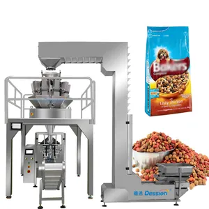 Báscula electrónica automática de 5kg y 10kg, máquina de envasado de alimentos para mascotas, máquina de sellado de envasado de bolsas de pie para comida de perros y gatos